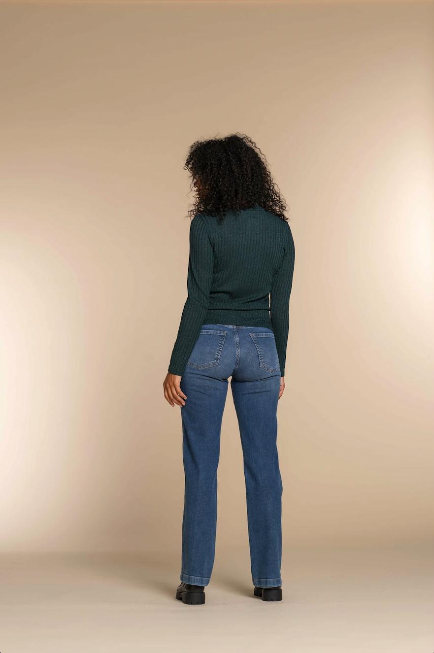 GEISHA FLARED JEANS MID BLUE DENIM