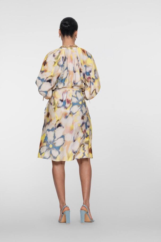GEISHA JURK CHAMBRAY ECRU/LEMON
