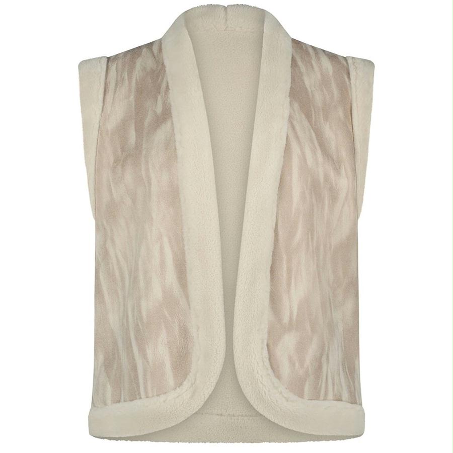 NUKUS GILET ELISE TEDDY OFF WHITE