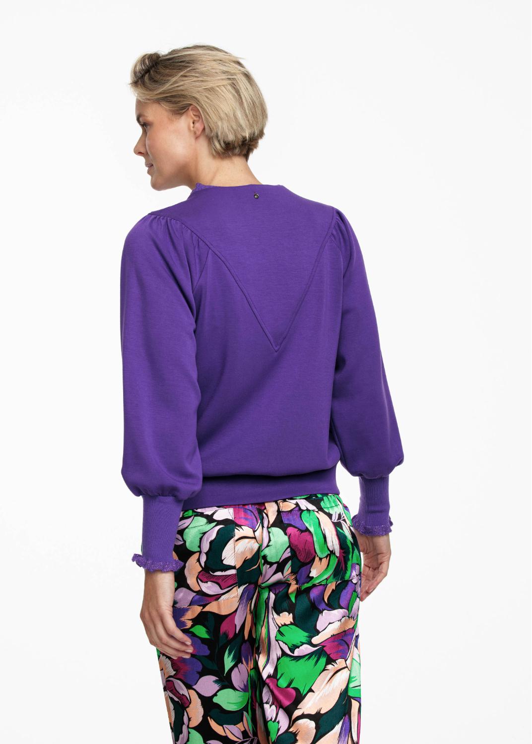TRAMONTANA SWEATER KNITTED COLLAR PURPLE