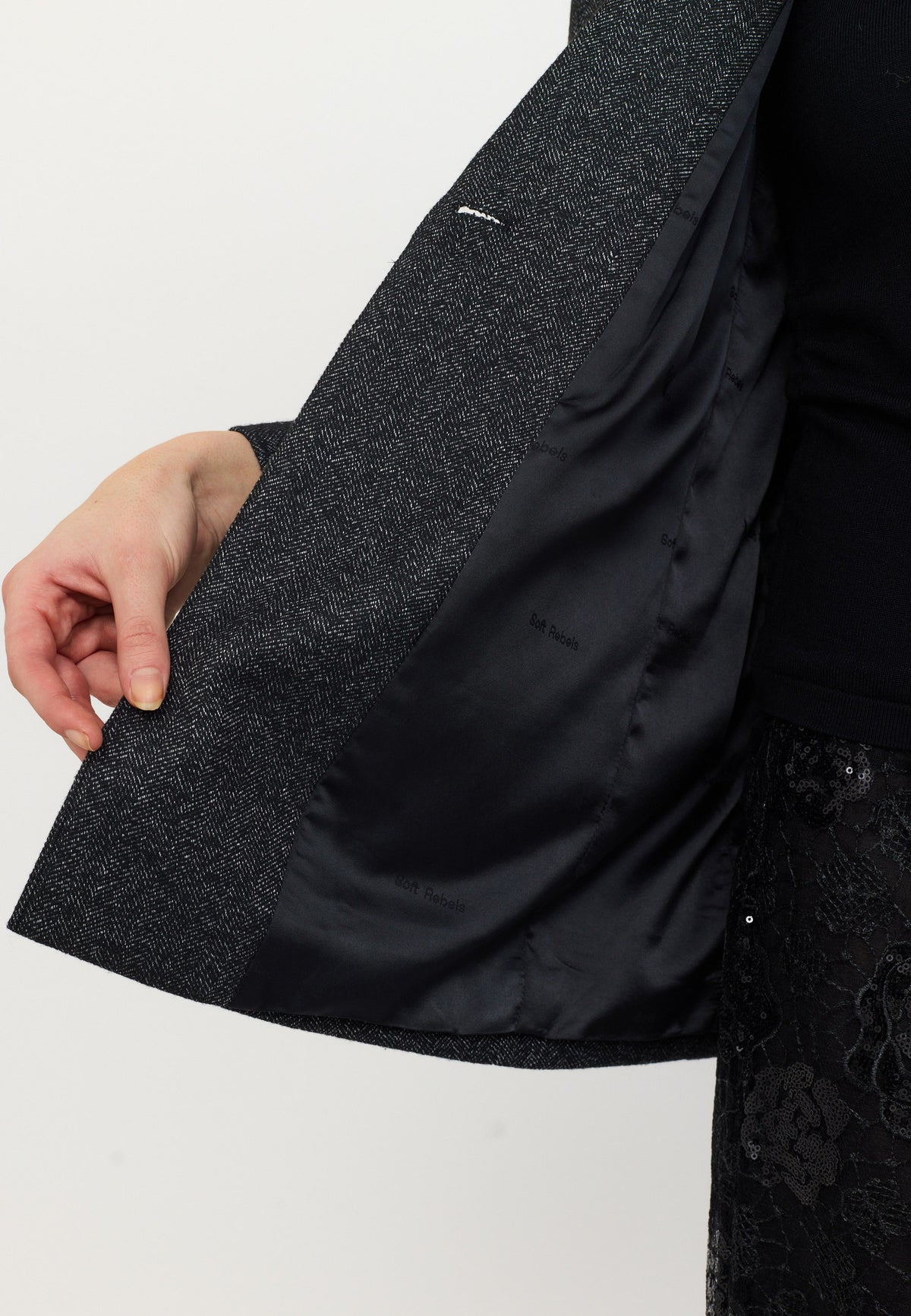 SOFT REBELS BLAZER PACE BLACK