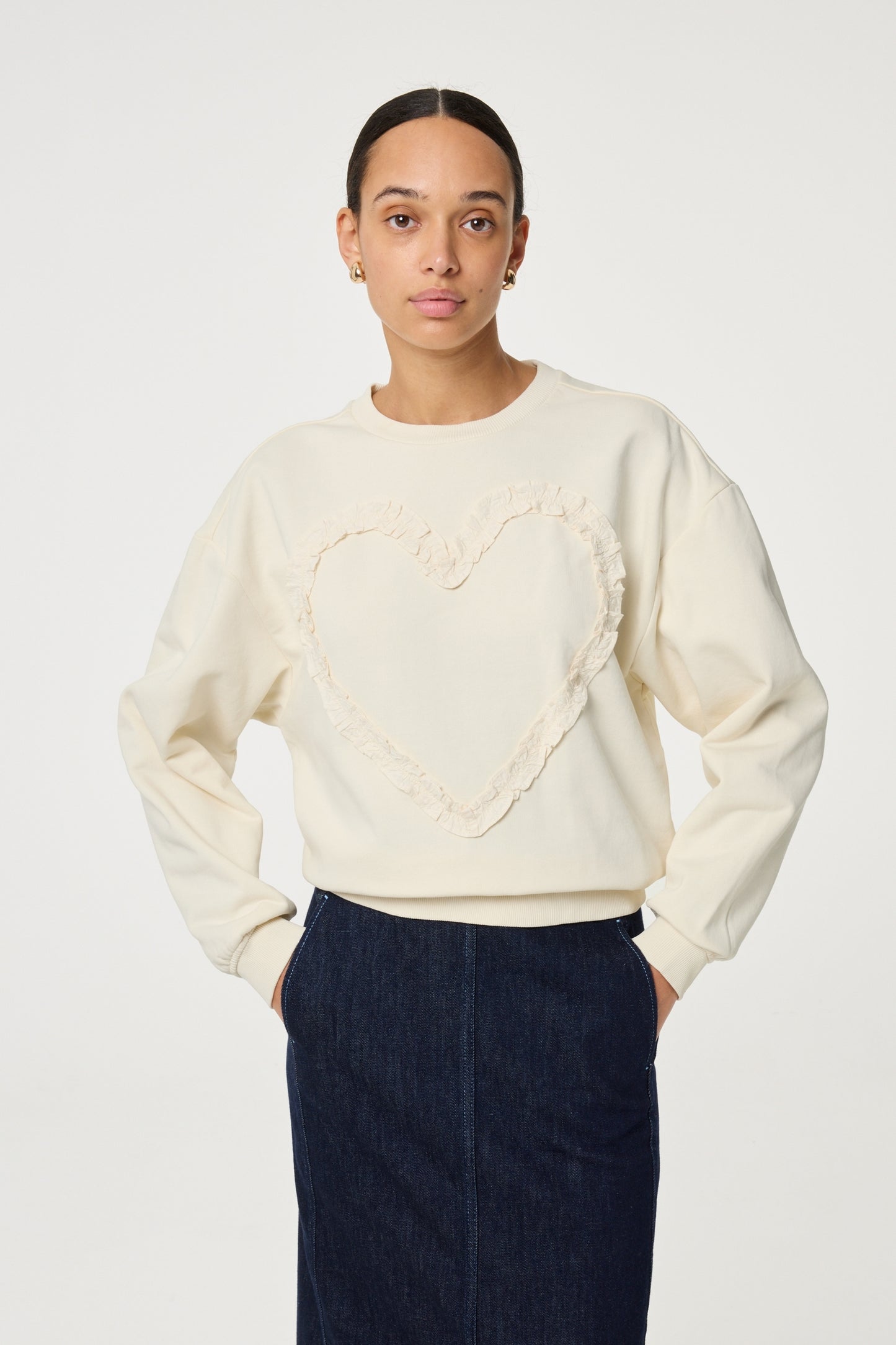 FABIENNE CHAPOT SWEATER ARCHIE HEART COSY WHITE