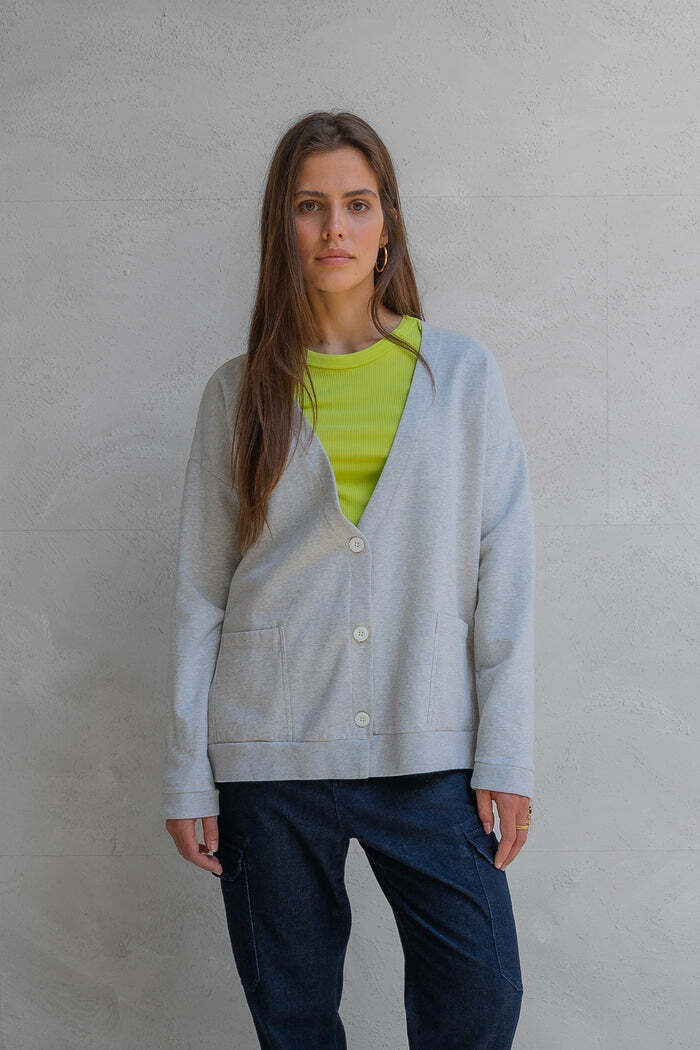 PENN&INK VEST SWEAT GREY MELANGE