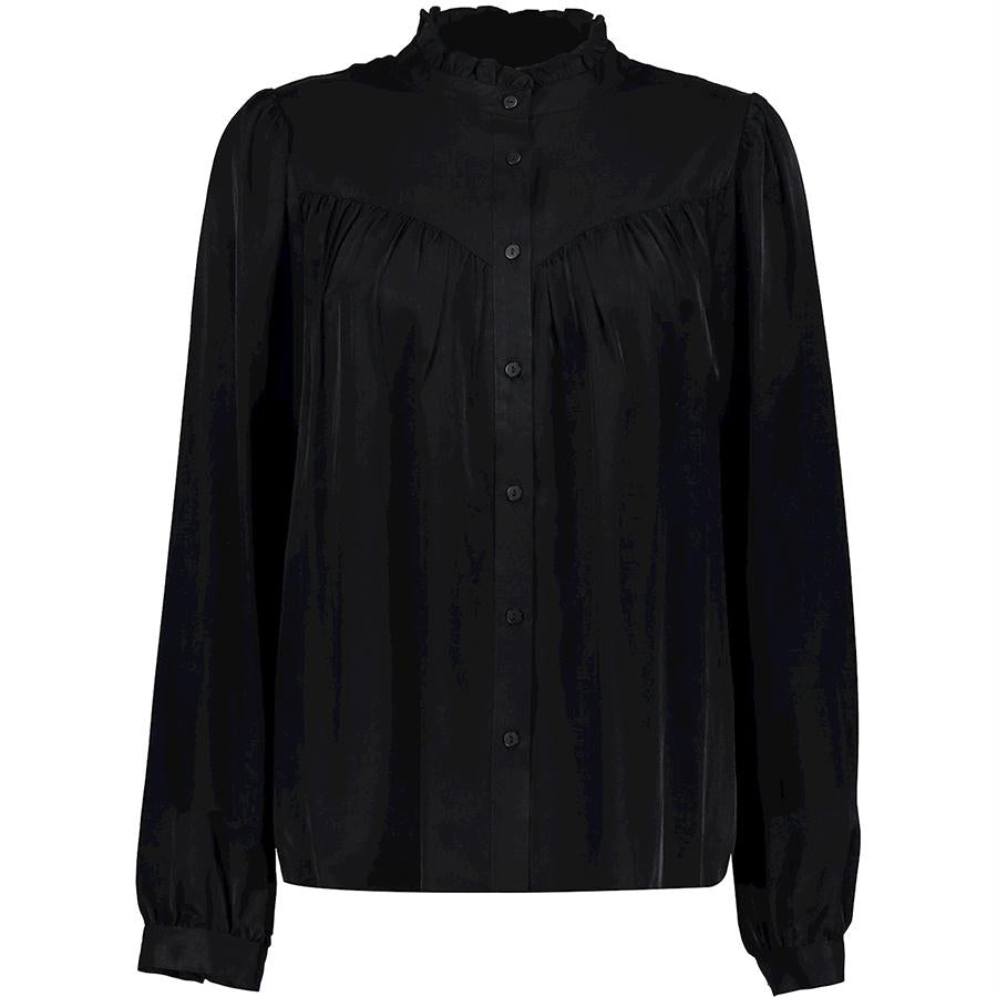 GEISHA BLOUSE SATIJNLOOK ZWART