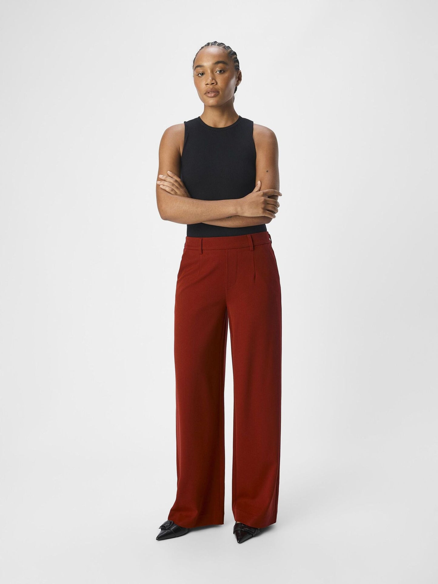 OBJECT BROEK LISA WIDE CABERNET/COL