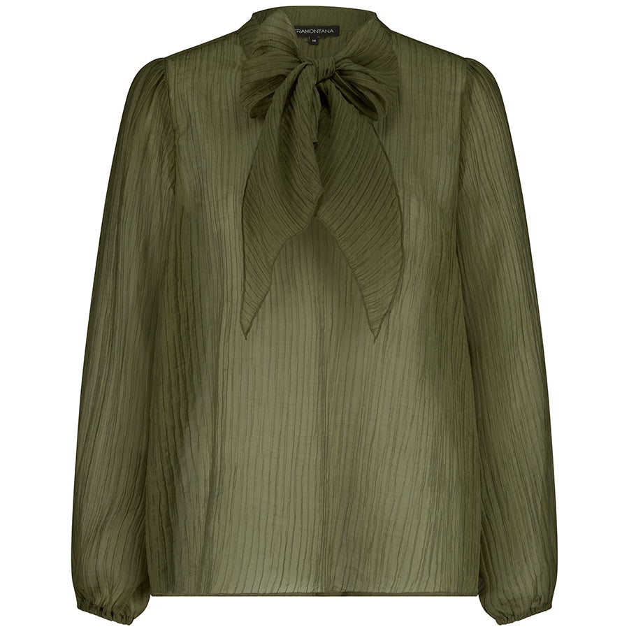 TRAMONTANA TOP BOW DETAILED MOSS GREEN