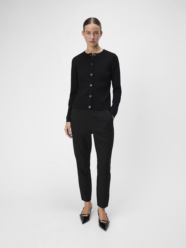 OBJECT BROEK LISA SLIM BLACK/GREY