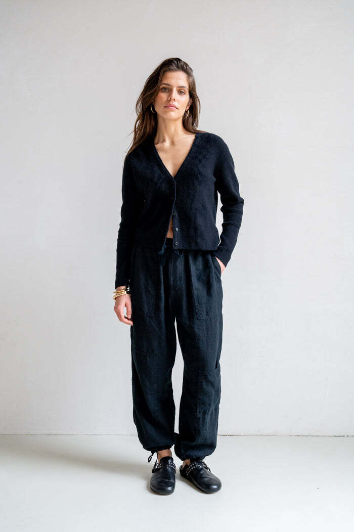 PENN&INK CARGOPANTS LINNEN GRAPHITE