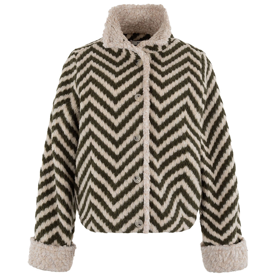 ANNA JACKET ZIGZAG OLIVE DESSIN