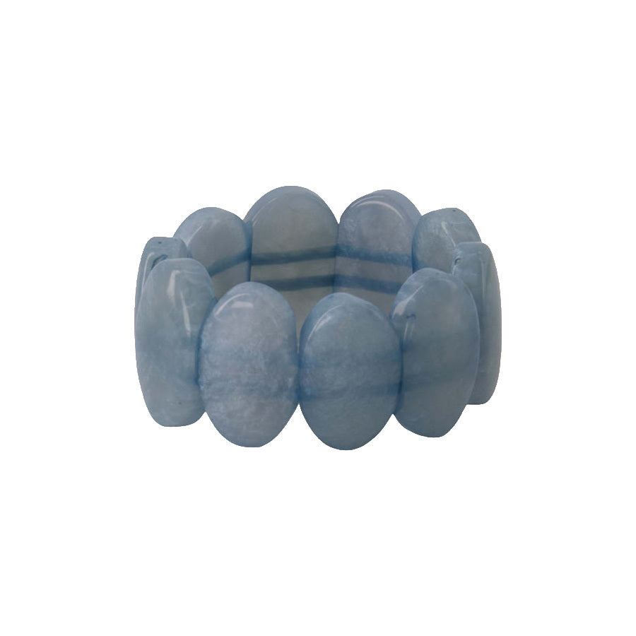 ZUSSS ARMBAND VAN KRALEN ELASTIEK CORNFLOWER BLUE