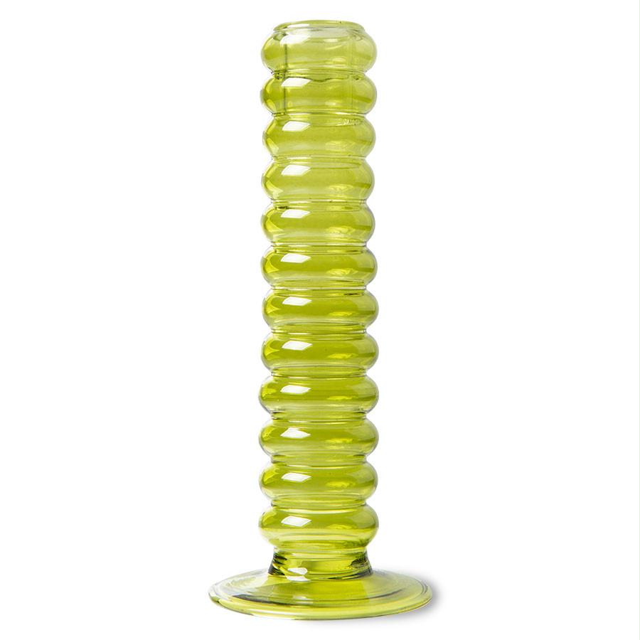 HK LIVING KANDELAAR GLASS LIME GREEN