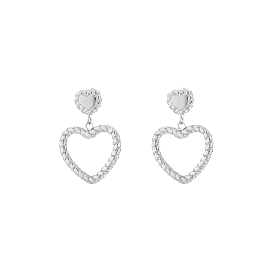 MICHELLE OORBELLEN HART HANGER SILVER