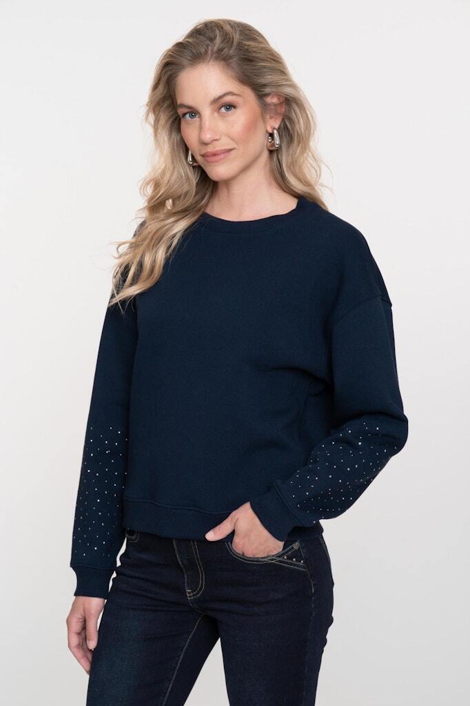 GEISHA SWEATER RHINSTONE NAVY
