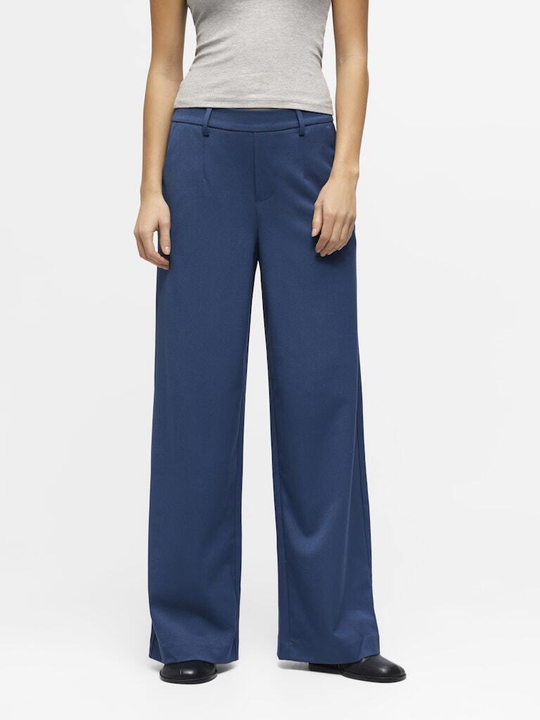 OBJECT BROEK LISA WIDE DARK DENIM