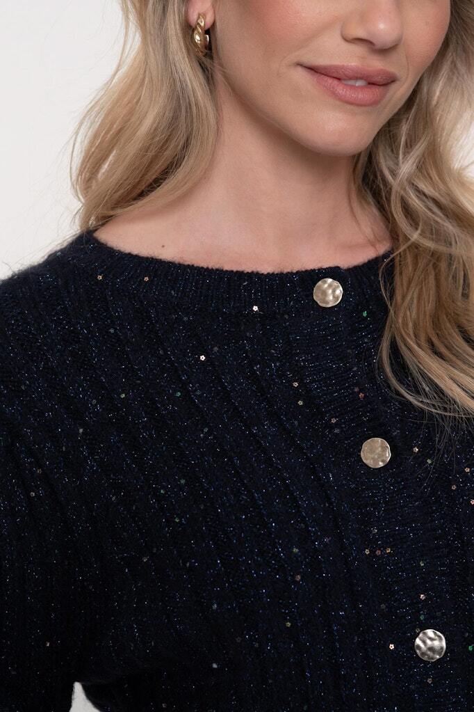 GEISHA VEST LUREX NAVY