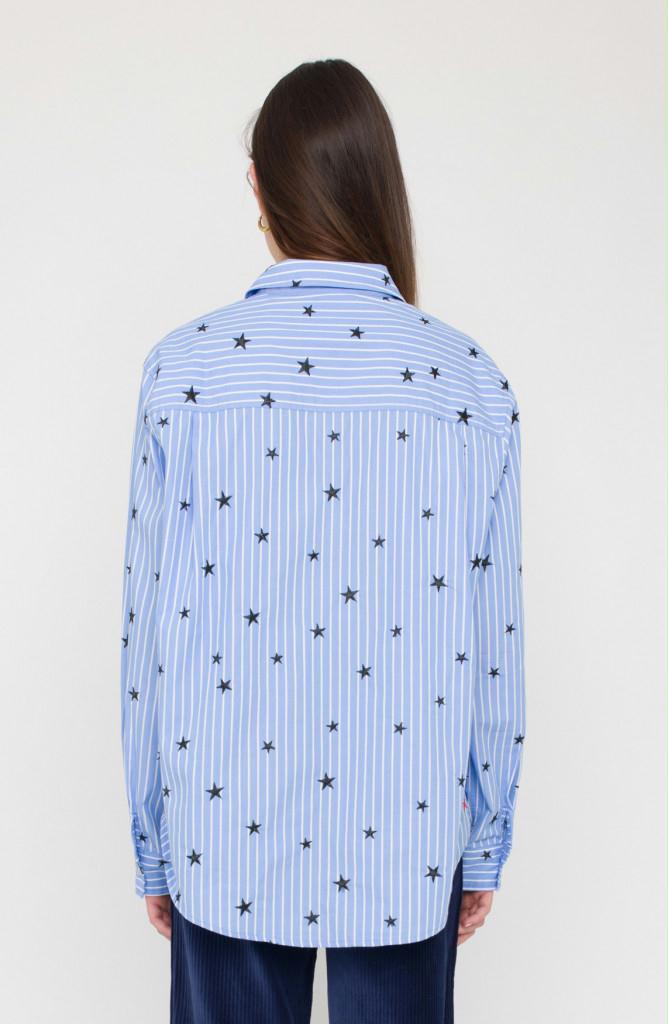 ANNA BLUE BLOUSE LAUREEN EMBROIDERY LIGHT BLUE