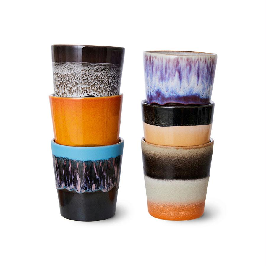 HK LIVING 70'S CERAMICS COFFEE MUGS STELLAR