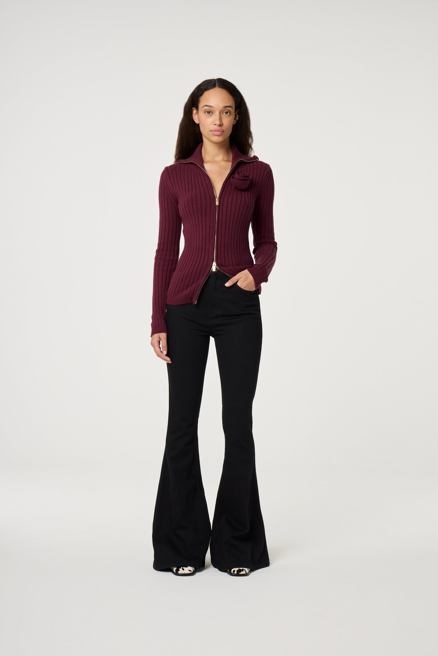 FABIENNE CHAPOT VEST VESTA DEEP BURGUNDY