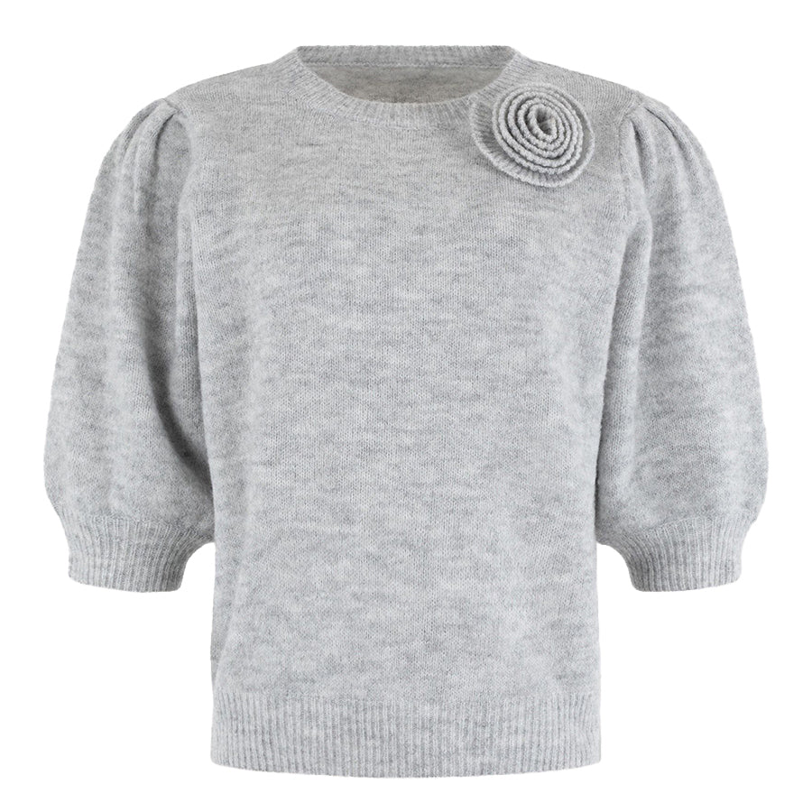 ANNA TRUI MET BLOEM MID GREY MELANGE