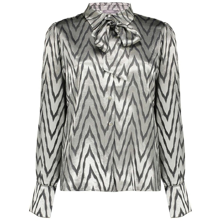 GEISHA BLOUSE ZIGZAG SILVER GREY