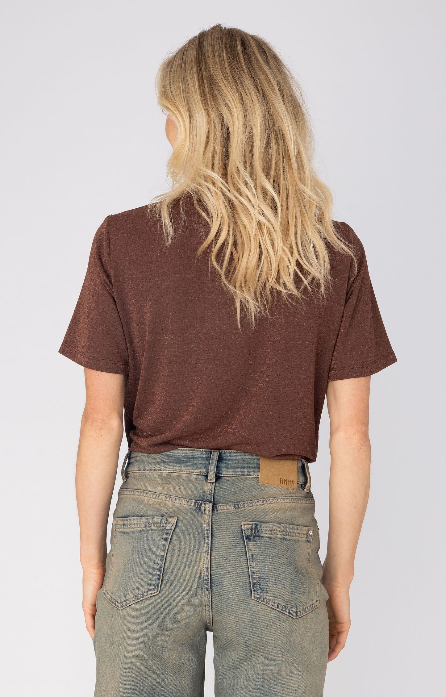 ANNA T-SHIRT GLITTER MAHOGANY