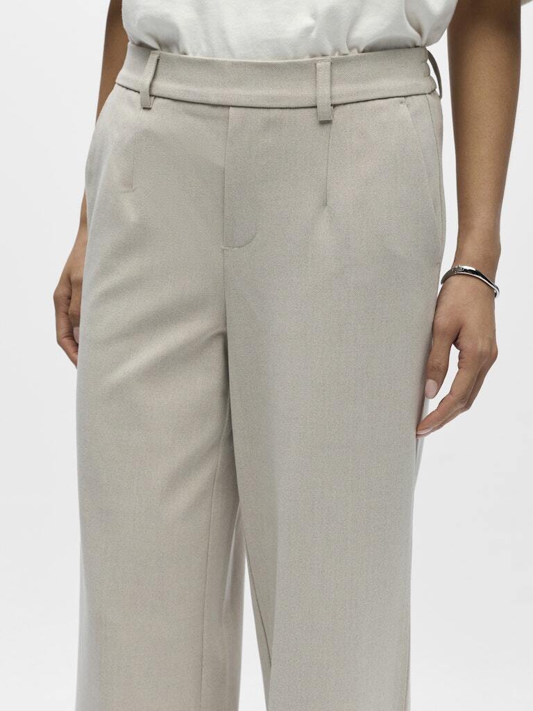 OBJECT BROEK LISA WIDE HUMUS/MELANGE