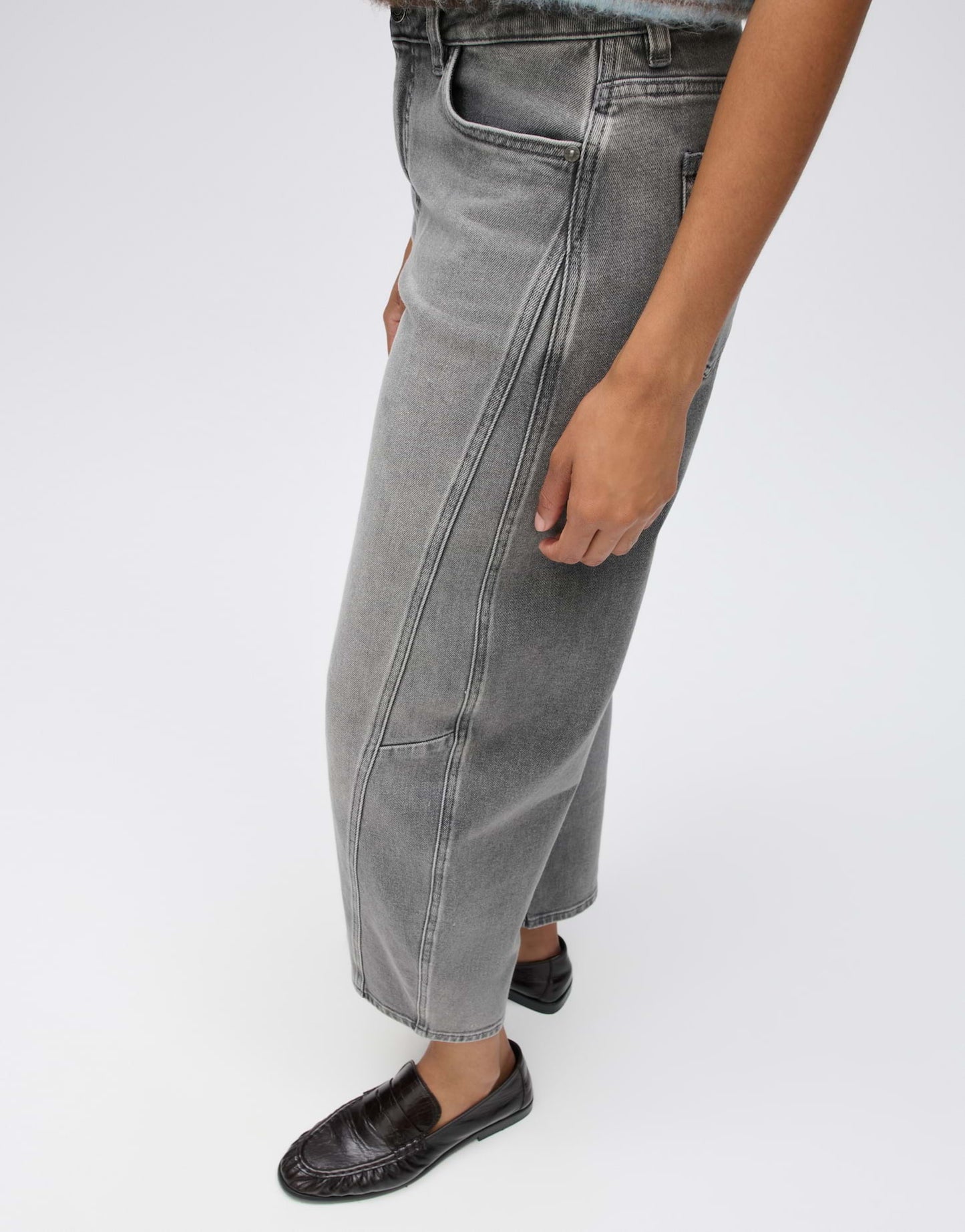 OPUS BARREL JEANS LOLAH MOTION MID GREY