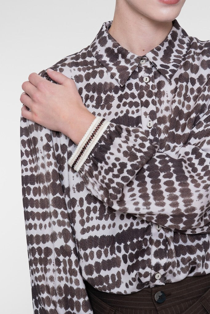 GEISHA BLOUSE BROWN/SAND