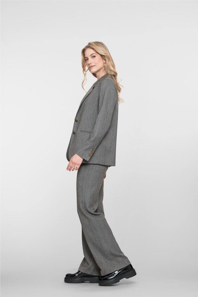 GEISHA BROEK HERRINGBONE ANTHRACITE STONES