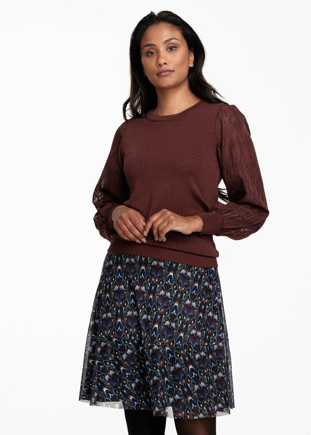TRAMONTANA TRUI FANCY CHIFFON SLEEVES EGGPLANT