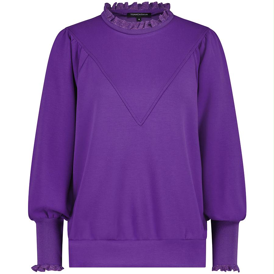 TRAMONTANA SWEATER KNITTED COLLAR PURPLE