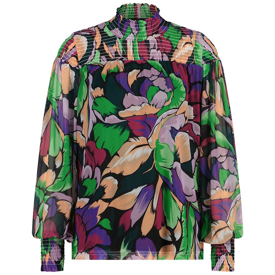 TRAMONTANA TOP MESH FLOWER FLASH MULTI COLOUR