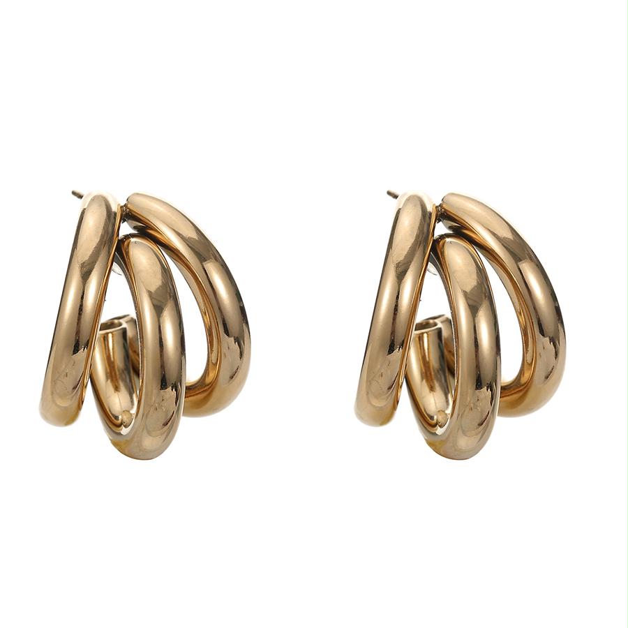 BY JAM OORBELLEN THREE RINGS GOLD