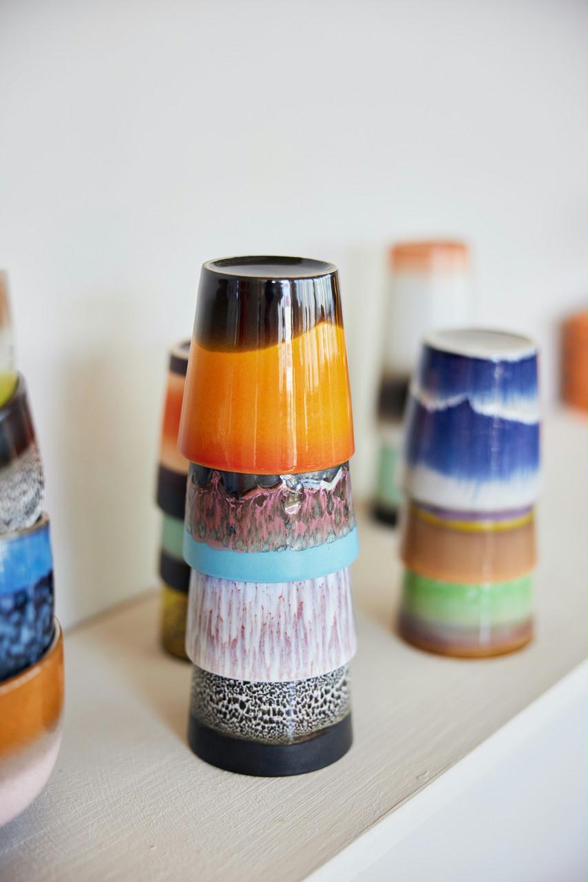 HK LIVING 70'S CERAMICS COFFEE MUGS STELLAR