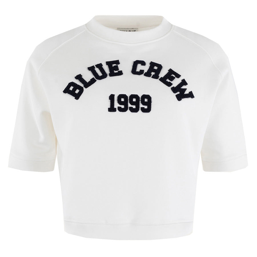 ANNA BLUE SWEATER BEN OFF-WHITE DESSIN