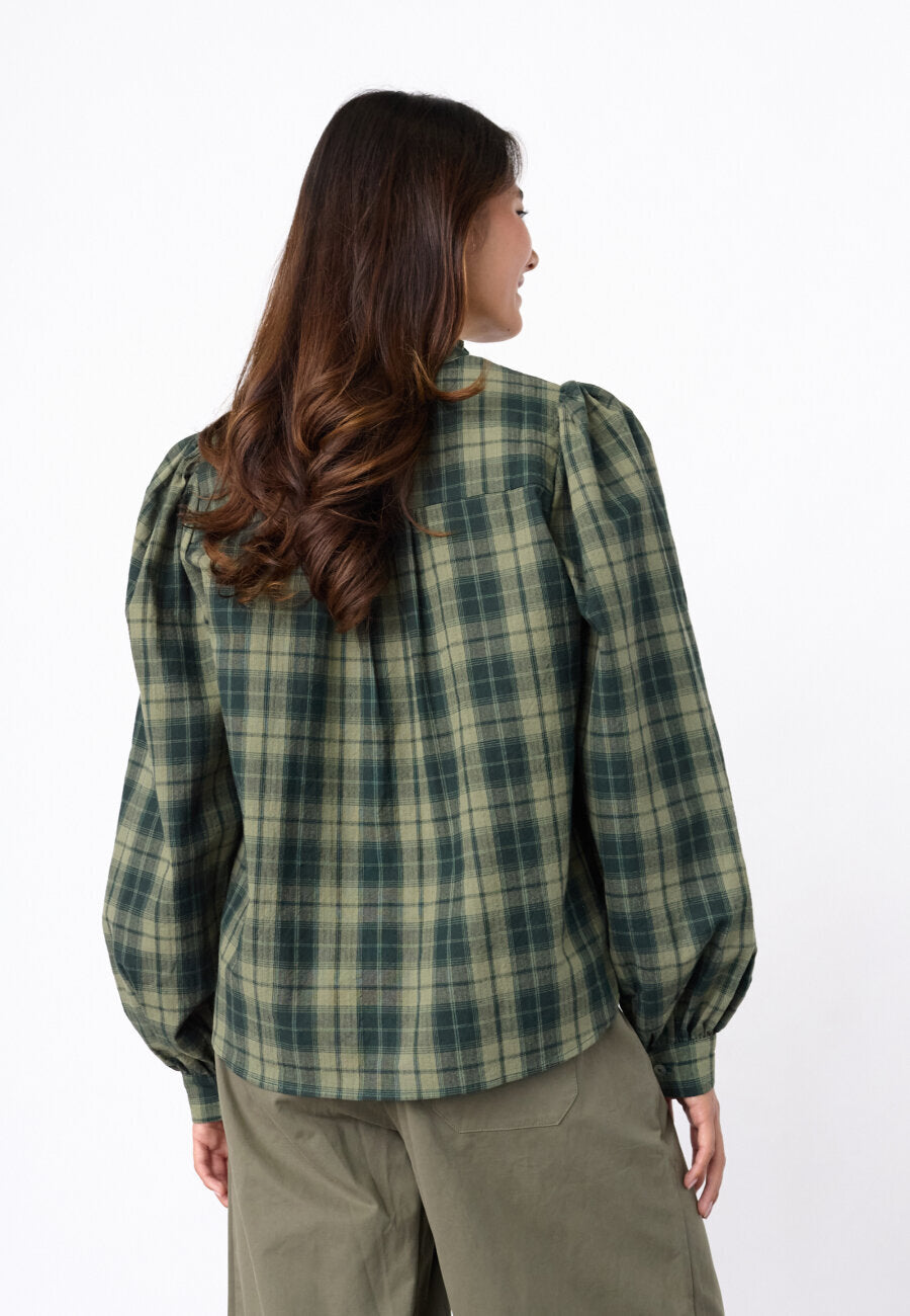 SISTERS POINT BLOUSE VIRSA GREEN CHECK