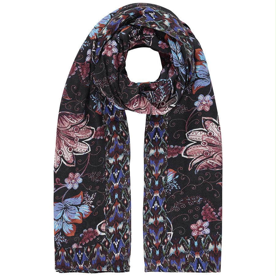TRAMONTANA SJAAL ELEGANT FLOWERS PRINT REDS
