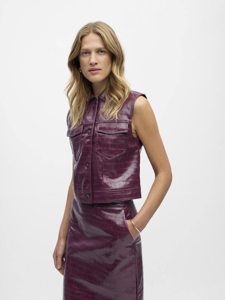 OBJECT GILET SALVA MAUVE WINE