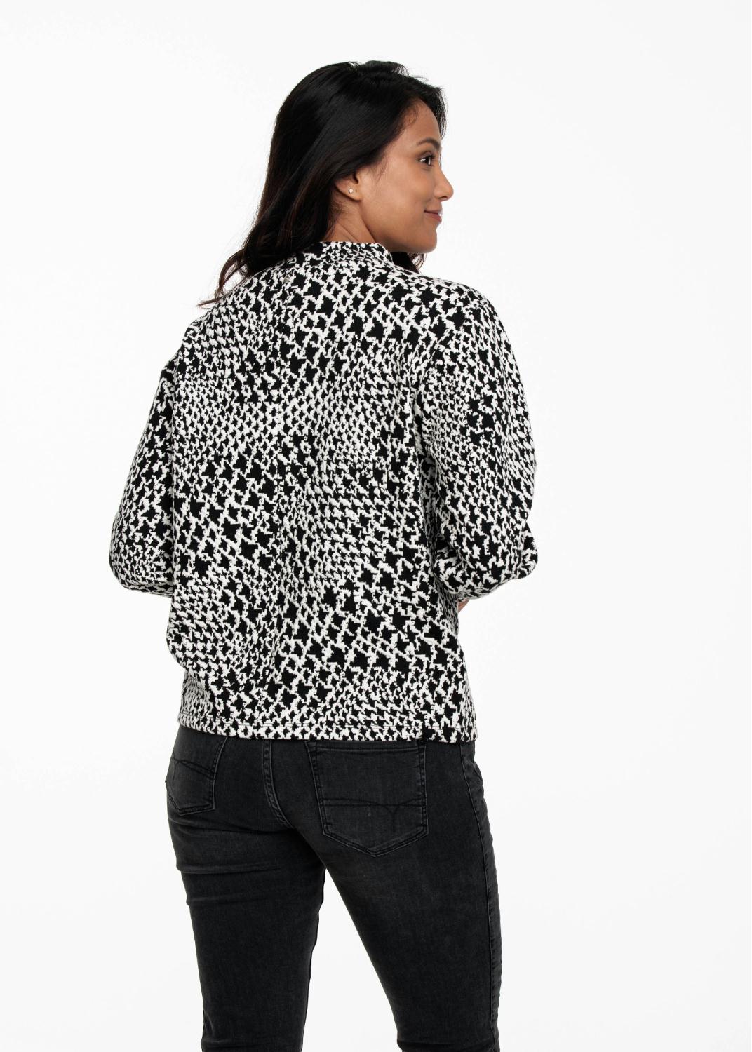 TRAMONTANA SWEATER HIGH COLLAR PRINT BLACK