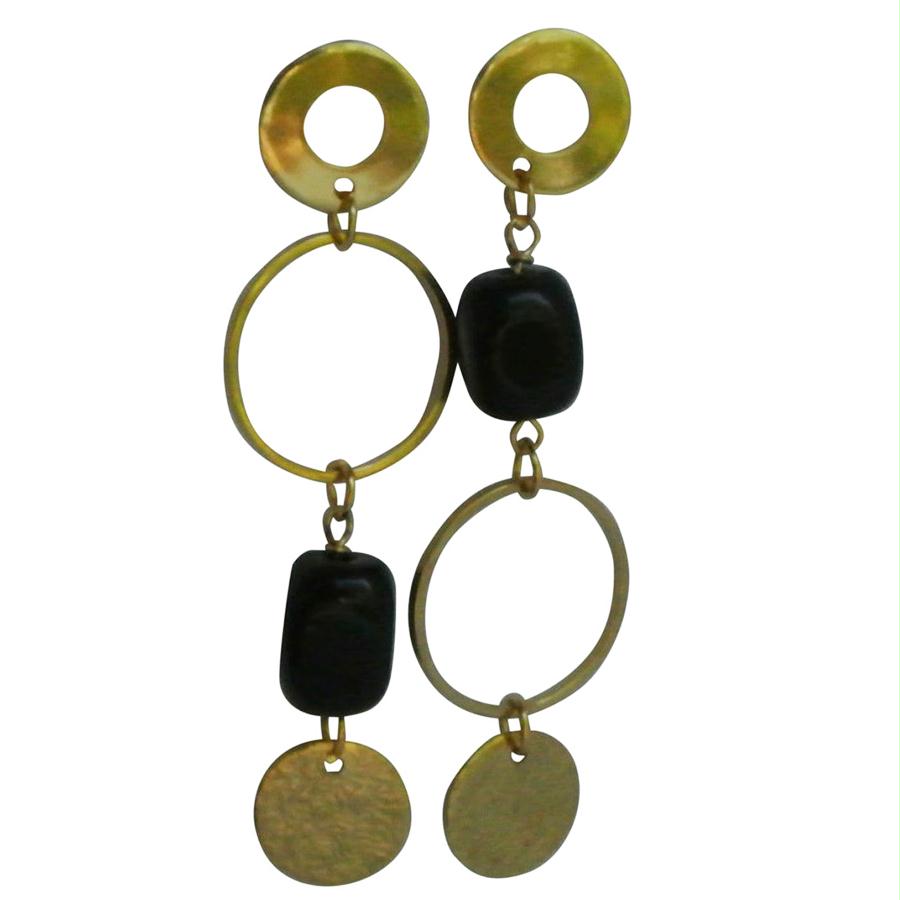 FLOW JEWELS OORBELLEN CHARLIE GOUD/ZWART