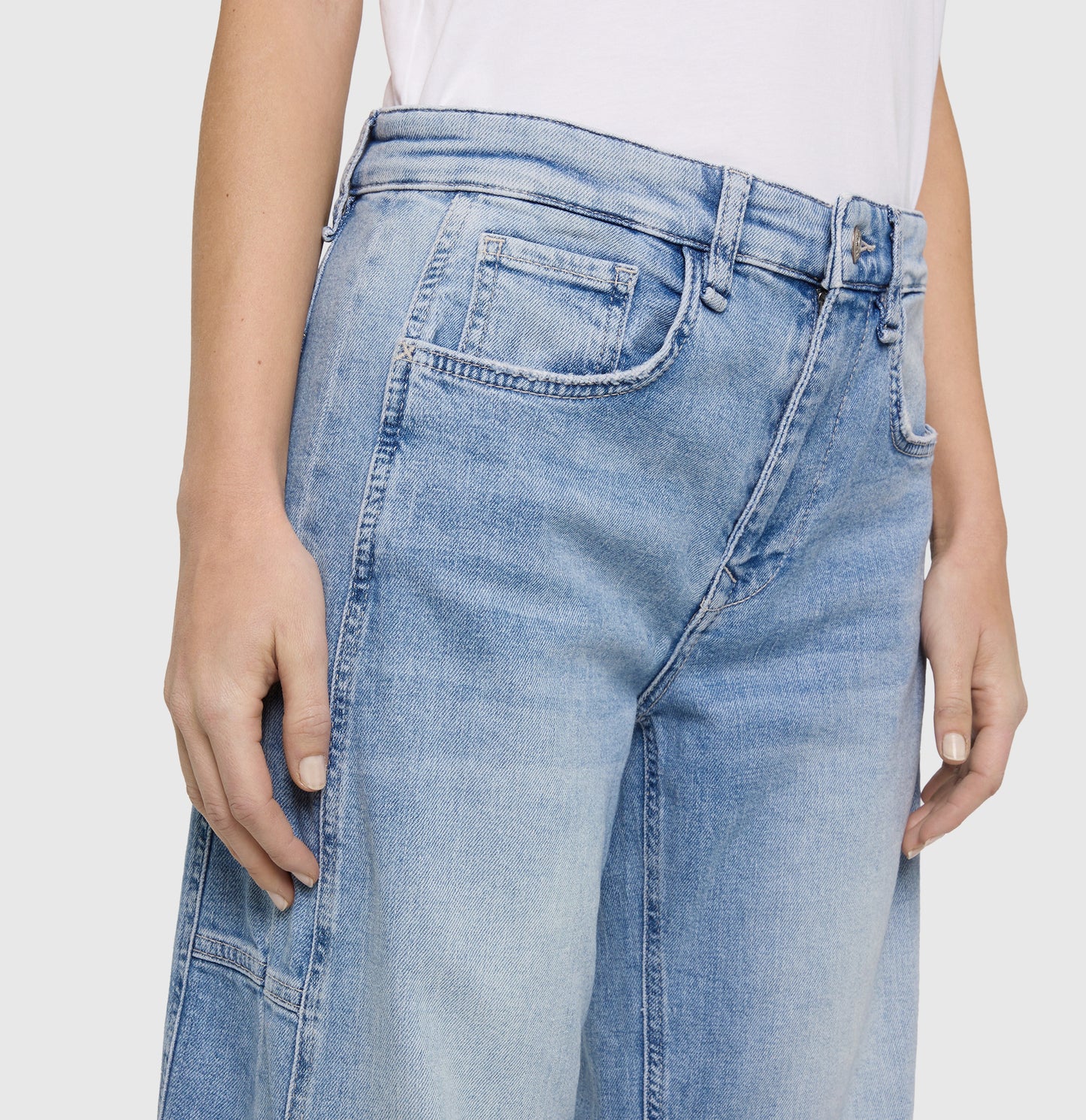 MAC JEANS OHIO BARREL LIGHT BLUE RANDOM WASHED