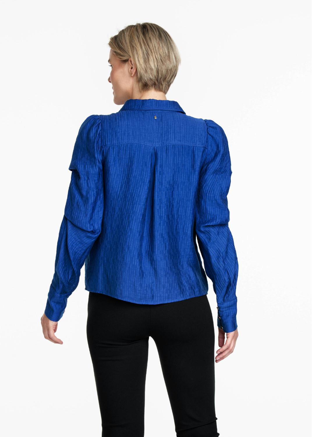 TRAMONTANA BLOUSE FANCY SLEEVES BRIGHT BLUE