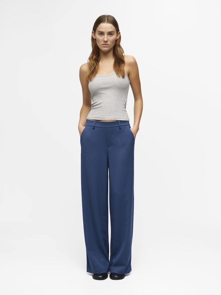 OBJECT BROEK LISA WIDE DARK DENIM