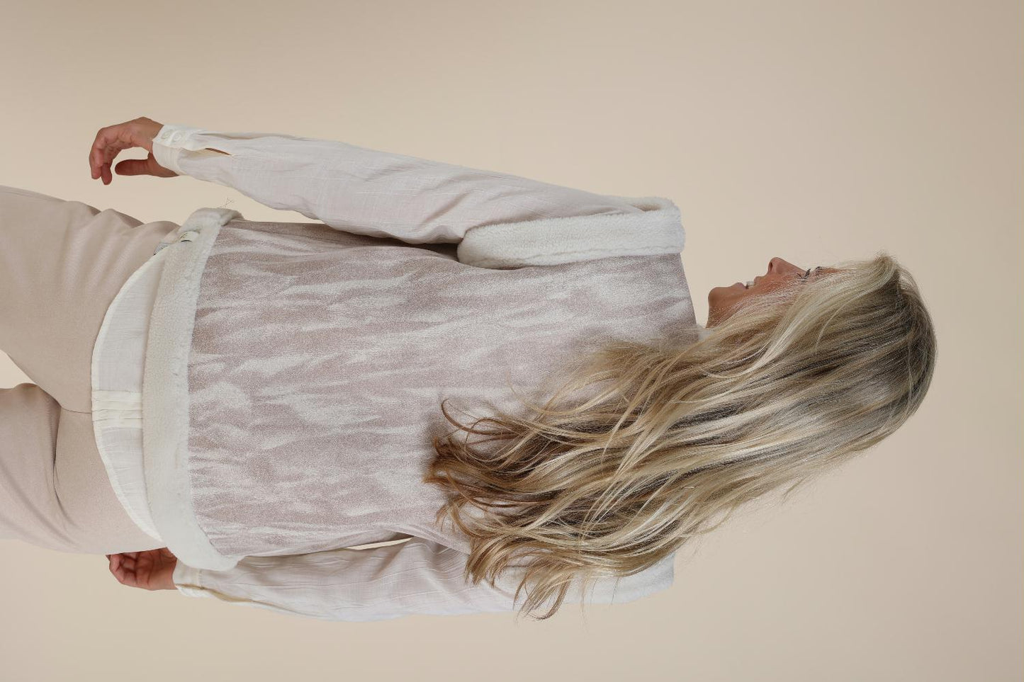 NUKUS GILET ELISE TEDDY OFF WHITE