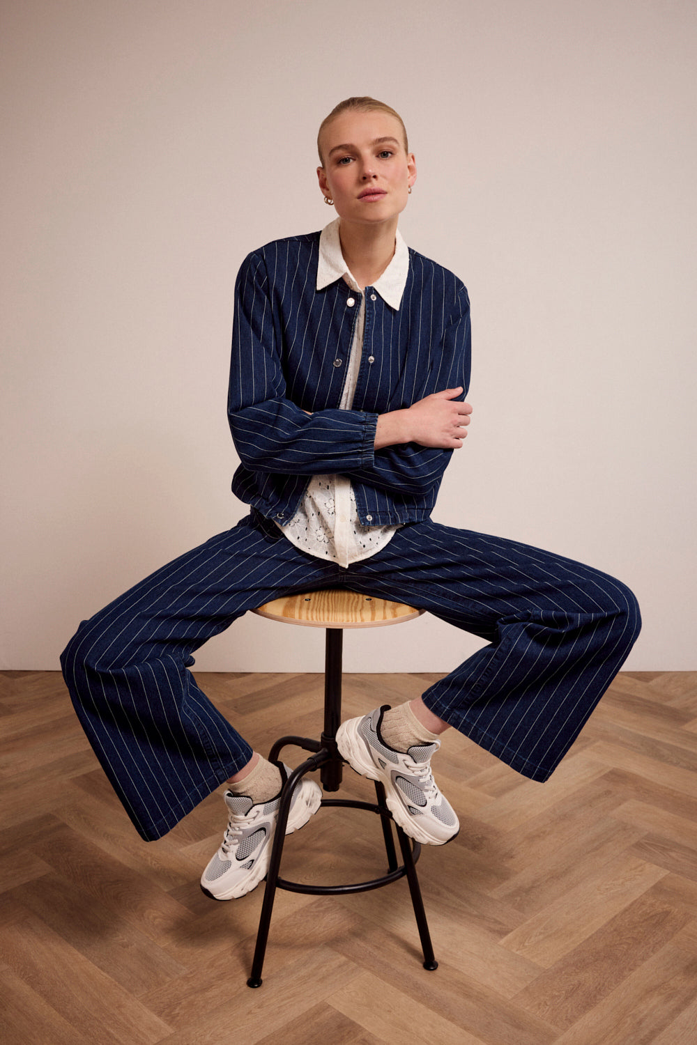 TRAMONTANA JASJE PINSTRIPE DARK BLUE DENIM