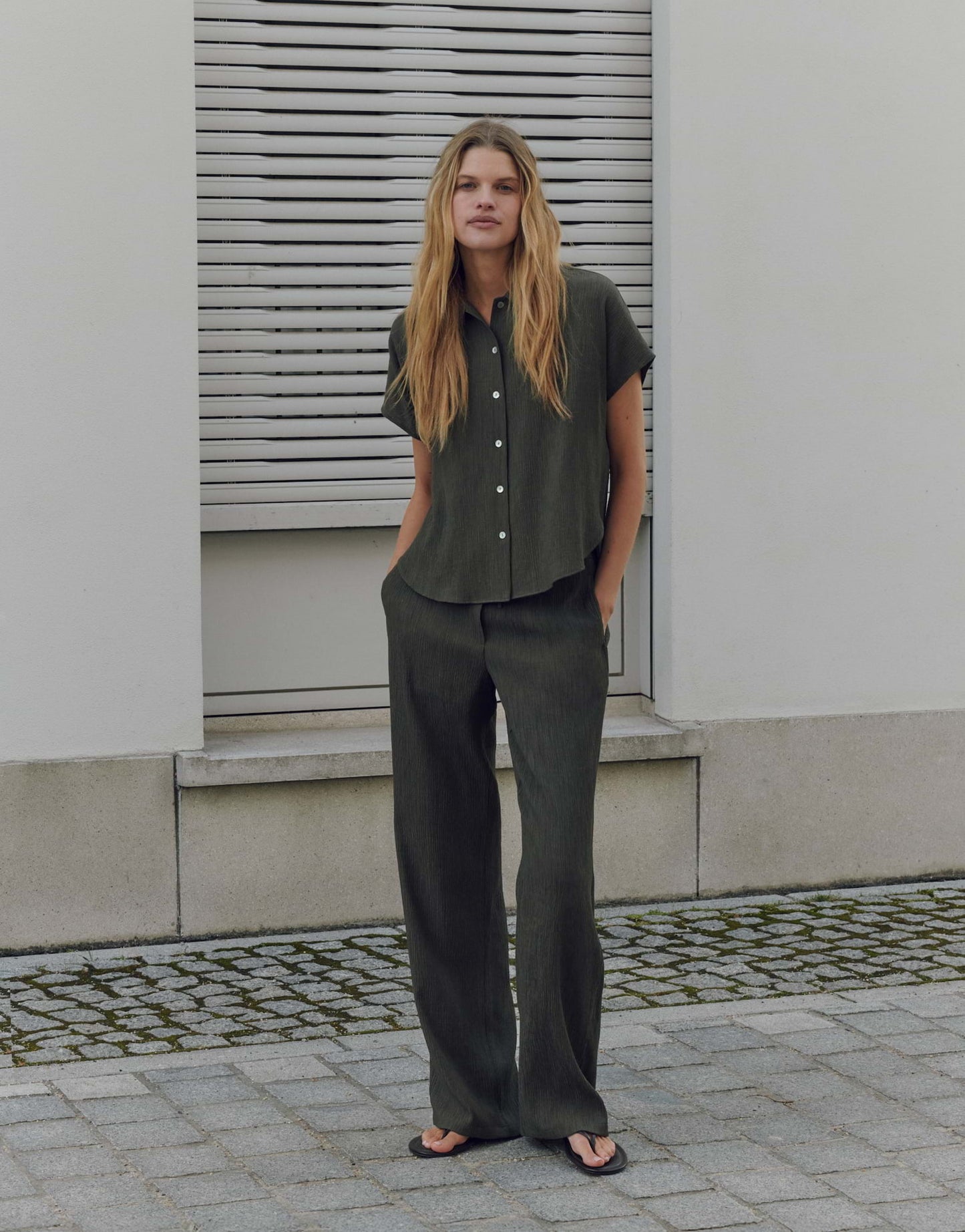 OPUS BLOUSE FASINGA OLIVE LEAF