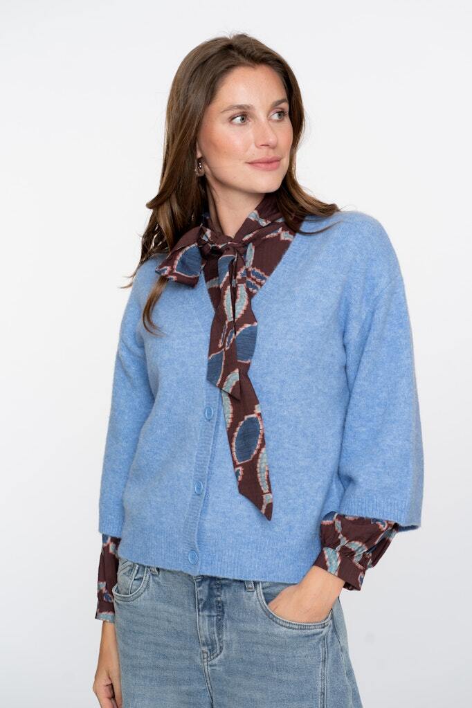 GEISHA VEST 3/4 SLEEVES BLUE