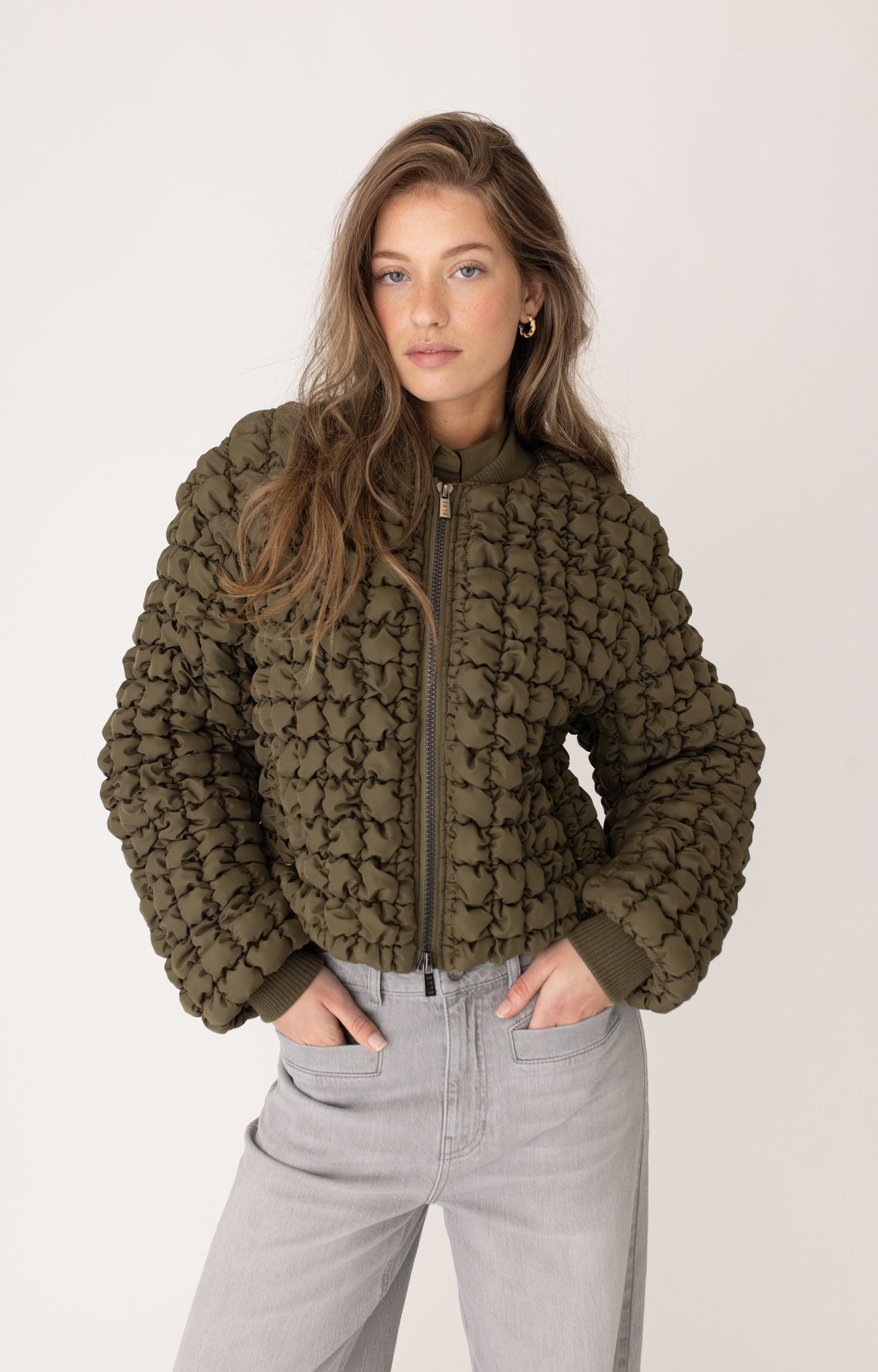 ANNA BLUE JAS JACKIE OLIVE GREEN