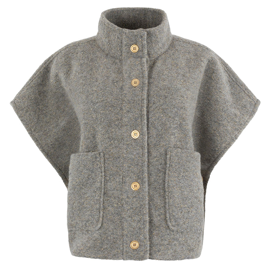 ANNA GILET OVERSIZED FIT MID GREY MELANGE
