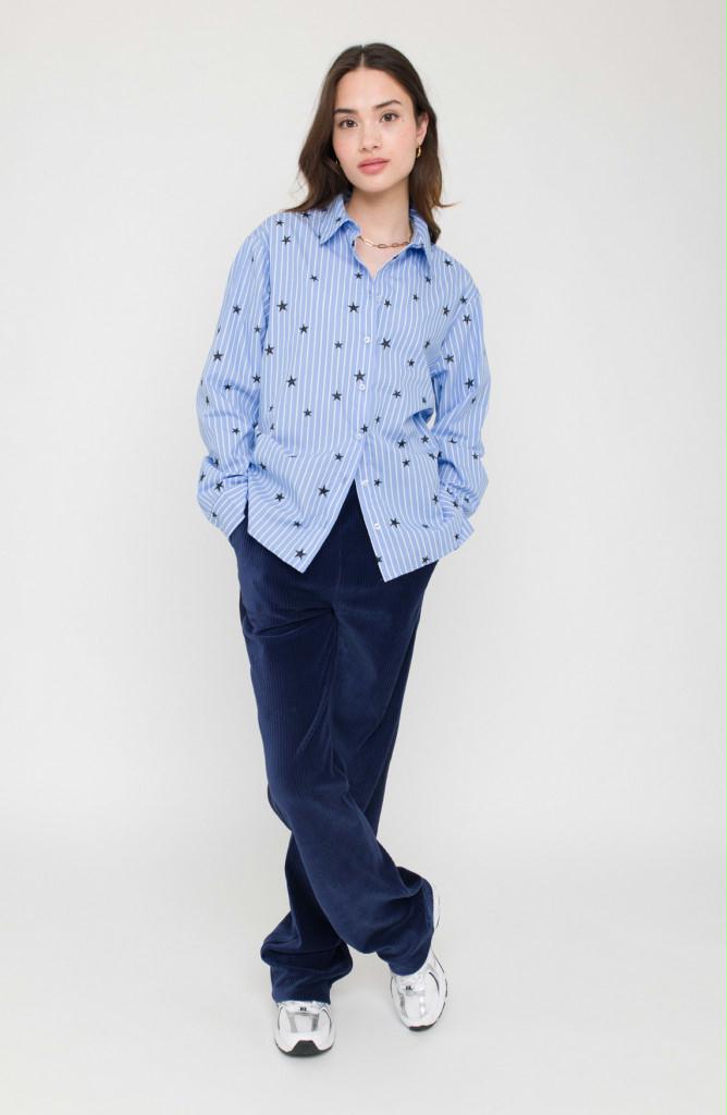 ANNA BLUE BLOUSE LAUREEN EMBROIDERY LIGHT BLUE